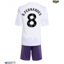 Otroški Nogometni dresi Manchester United Bruno Fernandes #8 Gostujoči 2025-26 Kratek Rokav (+ Kratke hlače)